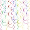 28-Pack Colorful Hanging Ceiling Swirl Decorations – Foil Spiral Streamers Party Decor for Wedding, Thanksgiving, Graduation, Birthday & Celebration Events